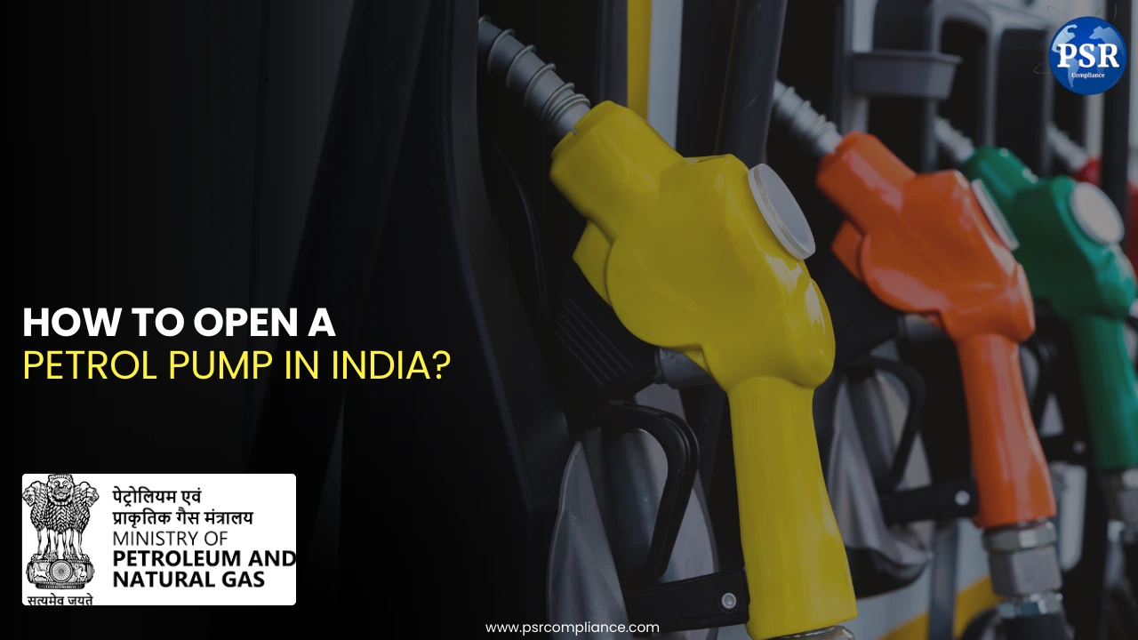 Petrol pump station in India with fuel dispensing units